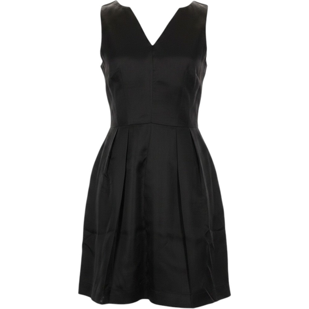 Fashion Star Saks Fifth Avenue LBD Dress Womens Size 10 Black Silk Quiet Luxury